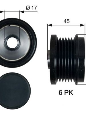 ALTERNATÖR KASNAĞI 43.5mm CMAX-FIESTA VI-FOCUS III-KUGA II-TRANSİT-CONNECT-COURIER 1.5-1.6-2.0TDCİ