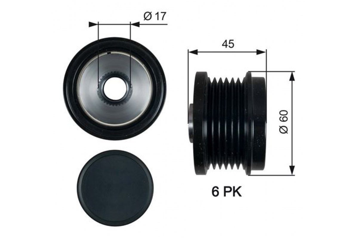 1856293_1084805_288007819.jpg ALTERNATÖR KASNAĞI 43.5mm CMAX-FIESTA VI-FOCUS III-KUGA II-TRANSİT-CONNECT-COURIER 1.5-1.6-2.0TDCİ - Görsel 1
