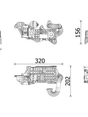 EGR SOĞUTUCU KÜTÜĞÜ KOMPLE P301-P208-P2008-P3008-P5008-PARTNER-BERLINGO-JUMPY-C3-C4-C-ELYSEE 1.5 BlueHDI DV5 TOURNEO-FOCUS IV 17 COURIER 17 KUGA III 19 1.5 ECOLBUE