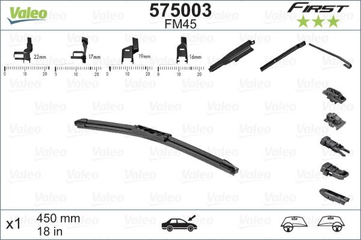 1867904_1136506_663277133.jpg SİLECEK SÜPÜRGESİ 45cm X1 MUZ TİPİ FİRST 4 APARATLI/Multiconnection ÜNİVERSAL VFB45 - Görsel 1