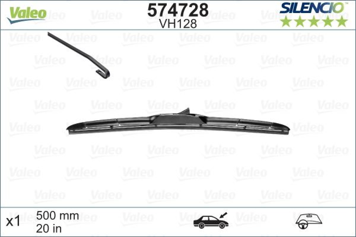 1868035_1136750_384756731.jpg Valeo Silencio Hibrid VM128 X1 500 mm - Görsel 1