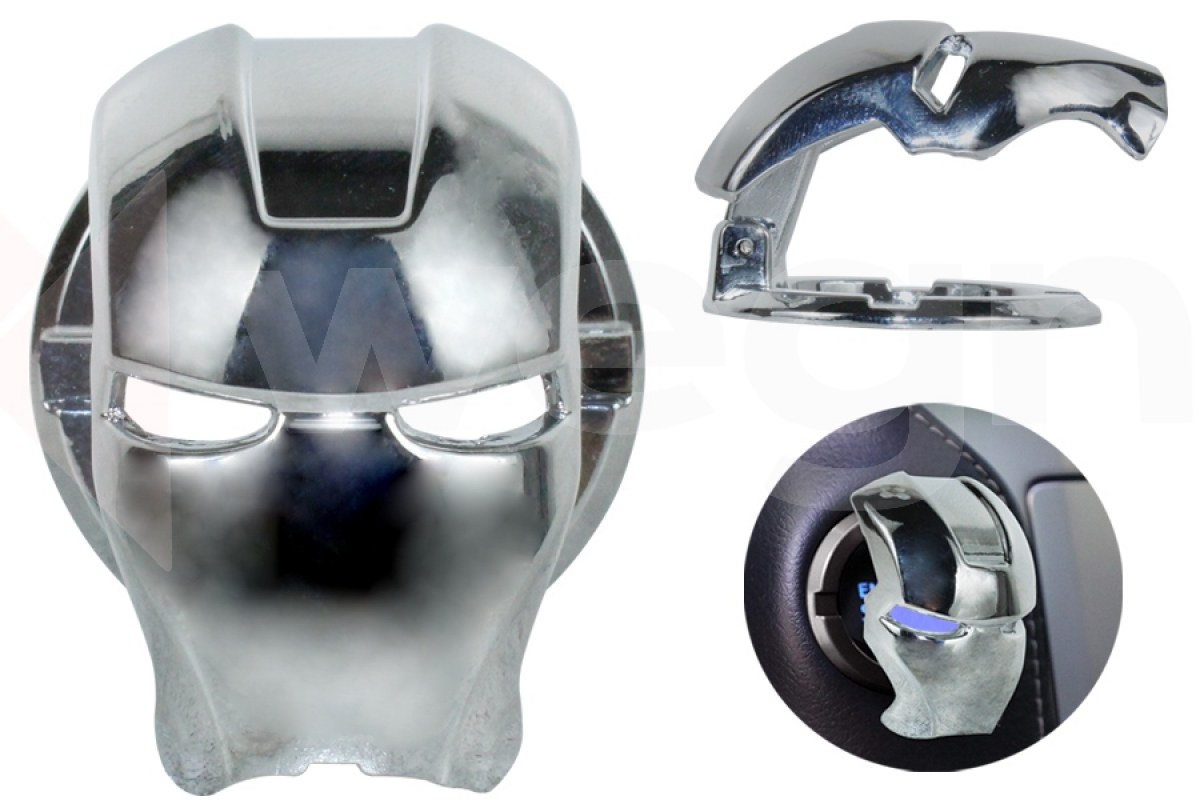1868355_1137203_127554505.jpg IRON MAN START STOP KORUYUCU KAPAK GÜMÜŞ METAL KROM - Görsel 1