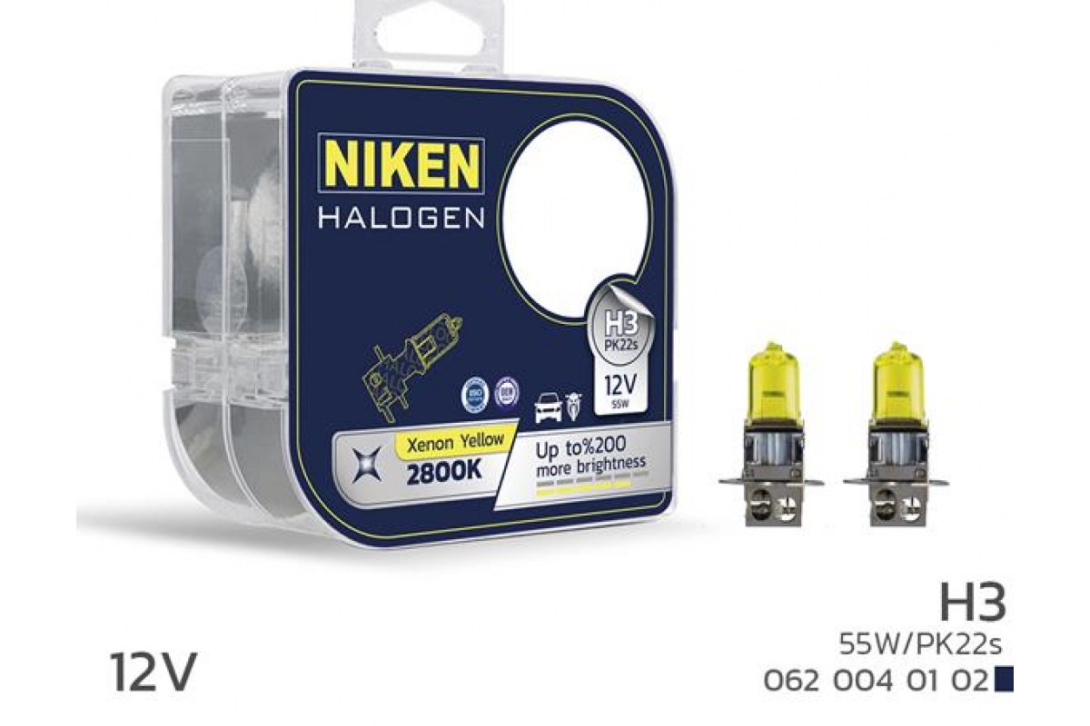 1869155_1138527_604832597.jpg NIKEN 12V H3 55W SARI IŞIK AMPUL PK22s 2800K - Görsel 1