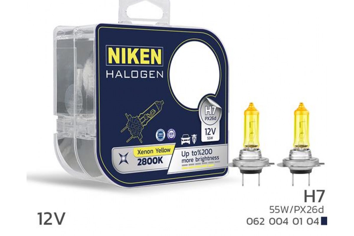 1869156_1138528_440555065.jpg NIKEN 12V H7 55W SARI IŞIK AMPUL PX26d 2800K - Görsel 1