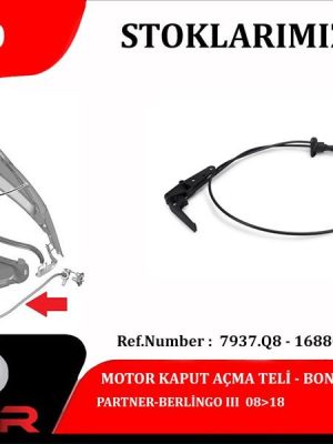 MOTOR KAPUT AÇMA TELİ PARTNER-BERLİNGO III 08 18