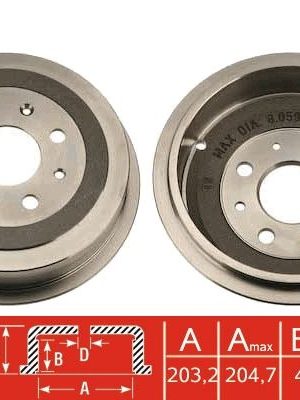 FREN KAMPANASI ARKA FIAT GRANDE PUNTO 05> PUNTO 12> PUNTO EVO 09>12 OPEL CORSA D 06>14 ADAM 12>19 203.2 / 47 MM