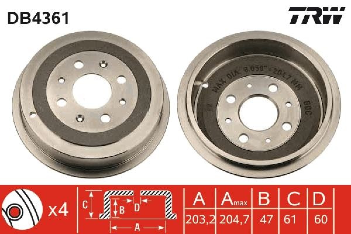 1880074_1217223_587716433.jpg FREN KAMPANASI ARKA FIAT GRANDE PUNTO 05> PUNTO 12> PUNTO EVO 09>12 OPEL CORSA D 06>14 ADAM 12>19 203.2 / 47 MM - Görsel 1