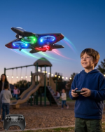Uzaktan Kumandalı LED Işıklı Drone Uçak 360 Derece Dönüş Özellikli Oyuncak Drone - Görsel 5