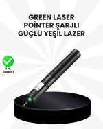 Yüksek Güçlü Yeşil Lazer Pointer 5000mW Şarjlı - Görsel 5