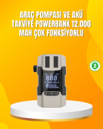 12.000 mAh Akü Takviye Powerbank Dahili Hava  Dijital Ekranlı - Görsel 5