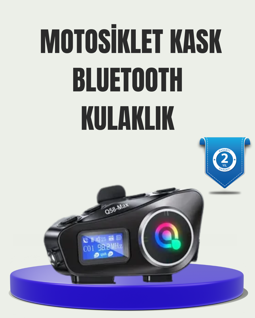 2-98.png IP65 Suya Dayanıklı Kask Bluetooth Kulaklık LCD Ekranlı - Görsel 1