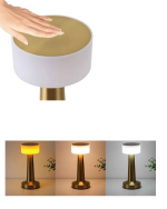 Şarjlı Dokunmatik LED Masa Lambası 3 Renk Dimmer Özellikli - Görsel 2
