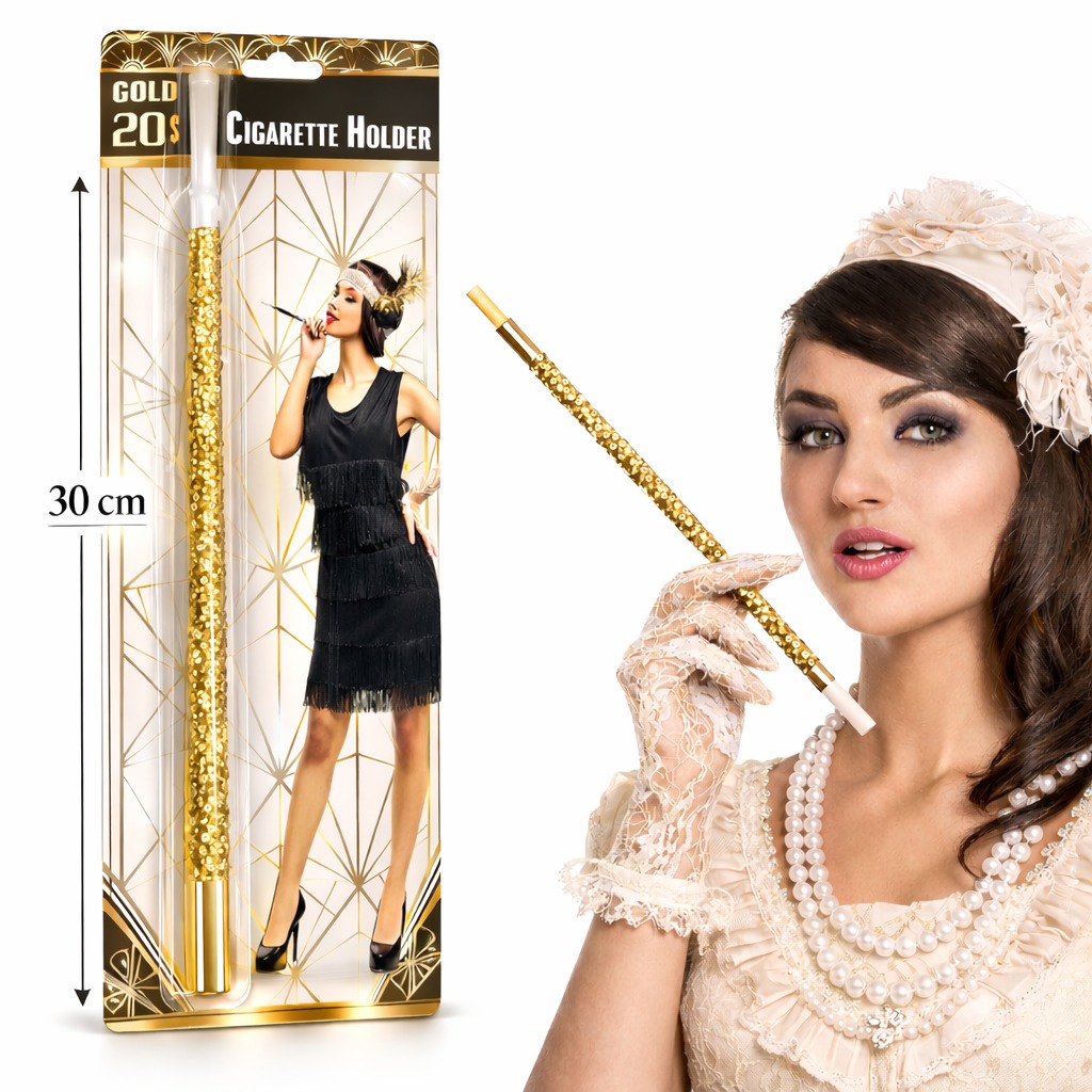 2143123_30-cm-altin-gold-payetli-sigara-tutacagi-1920-ler-gatsby-p-resim-5372.jpg 30 cm Altın Gold Payetli Sigara Tutacağı – 1920’ler Gatsby Parti Aksesuarı - Görsel 1