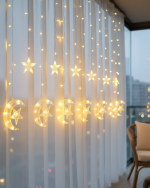 Hilal Yıldız LED Perde Işık Balkon Pencere ve Oda Dekorasyonu - Görsel 5