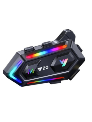 16 Mod RGB Işıklı Motosiklet Intercom Çift Telefon Destekli