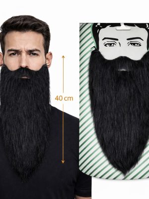 Siyah Renk Lastikli Uzun Takma Sakal 40 cm