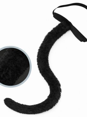 Siyah Peluş Kuyruk Şekil Verilebilir 70 cm