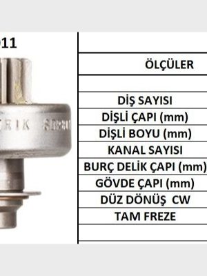 MARŞ DİŞLİSİ 11 DİŞ-9 KANAL ZEN 1023 PEUGEOT-CITROEN-RENAULT PARTNER-BERLINGO-P405D VOLVO JPX JEEP