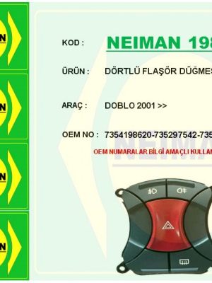 DÖRTLÜ FLAŞÖR DÜĞMESİ FIAT DOBLO 01>