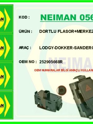 DORTLU FLASOR MERKEZI KILIT LODGY-DOKKER-SANDERO