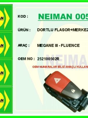 DORTLU FLASOR MERKEZI KILIT MEGANE III - FLUENCE