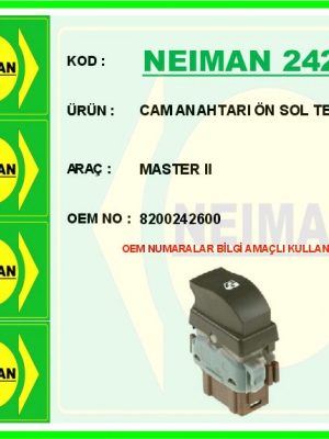 CAM ANAHTARI ÖN SOL TEKLİ MASTER II