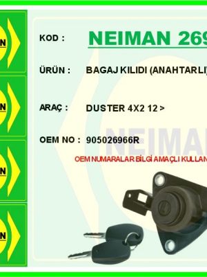 BAGAJ KILIDI ANAHTARLI DUSTER 4X2 12 >