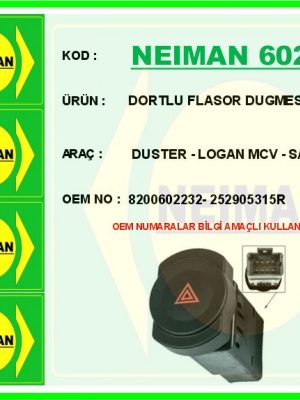 DORTLU FLASOR DUGMESI DUSTER - LOGAN MCV - SANDERO