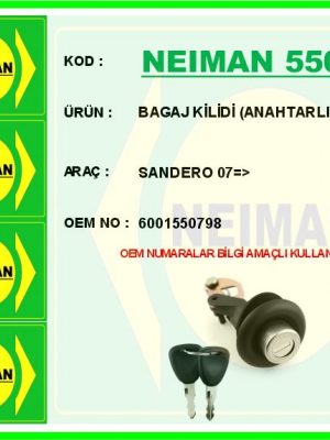 BAGAJ KİLİDİ ANAHTARLI SANDERO 07 >