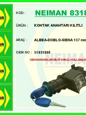 KONTAK ANAHTARI KILITLI ALBEA-DOBLO-SIENA 137 mm 02 > 11