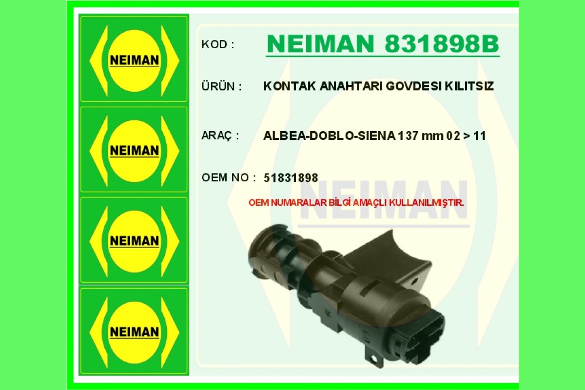 2160713_1277027_765108222.jpg KONTAK ANAHTARI GOVDESI KILITSIZ ALBEA-DOBLO-SIENA 137 mm 02 > 11 - Görsel 1