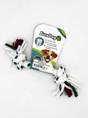 EuroDog Diş İpi İki Düğüm Kalın Yeşil Beyaz 15 cm