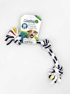 EuroDog Diş İpi Üç Düğüm Mavi Beyaz Çizgi 15 cm