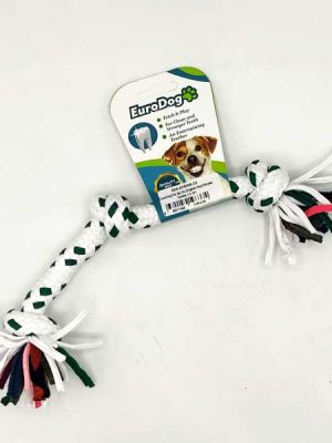 EuroDog Diş İpi Üç Düğüm Yeşil Beyaz Nokta 15 cm