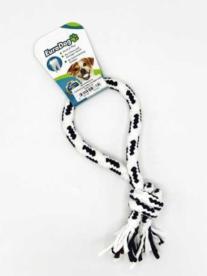 EuroDog Diş İpi Halka Tek Düğüm Siyah Beyaz 25 cm