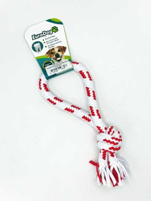 EuroDog Diş İpi Halka Tek Düğüm Kırmızı Beyaz 25cm
