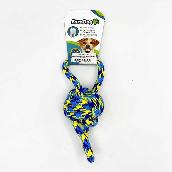 2161241_454-AY4014-01.jpg EuroDog Diş İpi İki Hlk.Tek Düğ.Yeş.Sarı Mavi 20cm - Görsel 1