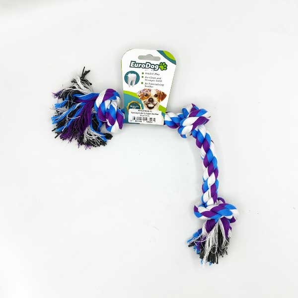 2161245_454-AY4016-01.jpg EuroDog Diş İpi Üç Düğüm Mor Mavi Beyaz 30cm - Görsel 1
