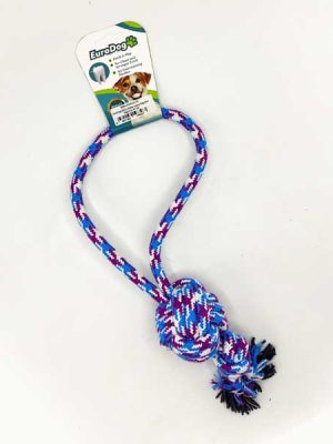 EuroDog Diş İp Halka Topuz Düğ.Mor Mavi Bey 45 cm