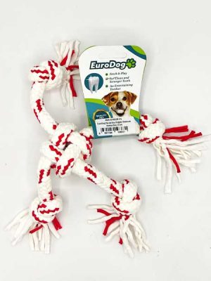 EuroDog Diş İpi Beş Düğüm Örümcek Kırmızı Bey.30cm