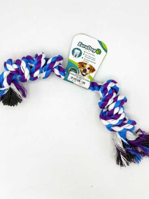 EuroDog Diş İpi İki Düğüm Kalın Mor Mavi Bey. 35cm