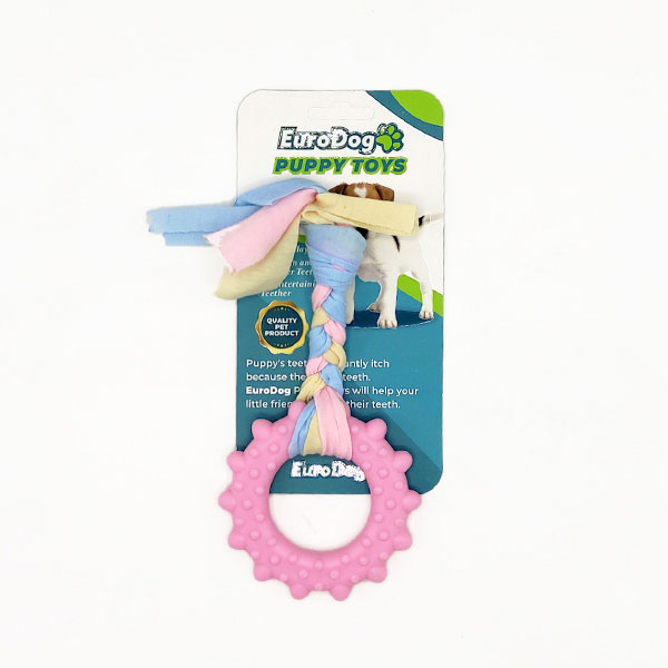 2161367_454-EE037-03.jpg EuroDog Puppy Toys Pembe Çark Diş Kaşıma Oyuncağı - Görsel 1