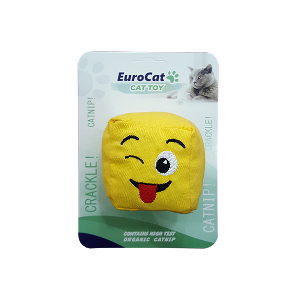 2161671_454-T9129.jpg EuroCat Kedi Oyuncağı Dil Çıkaran Smiley Küp 6 cm - Görsel 1