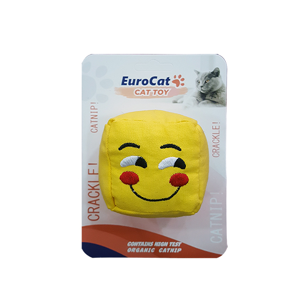2161673_454-T9130.jpg EuroCat Kedi Oyuncağı Gülen Smiley Küp 6 cm - Görsel 1