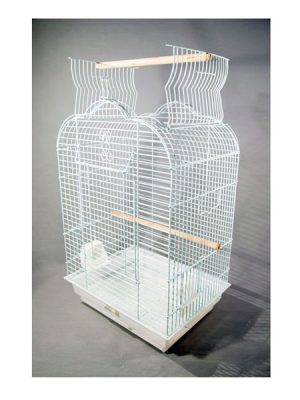 Pet Papağan Kafesi Açılır Çatılı Beyaz 47x36x70