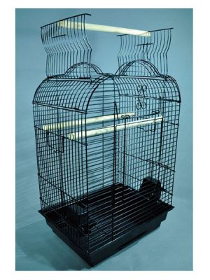 Pet Papağan Kafesi Açılır Çatılı Siyah 47x36x70