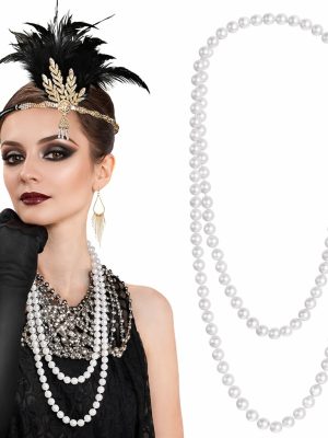 1920 Gatsby İnci Kolye – Vintage Uzun Beyaz İnci Kolye