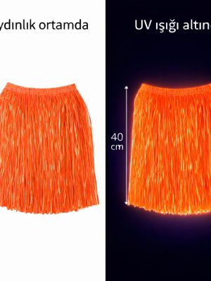 Neon Turuncu Hawaii Parti Eteği 40 cm