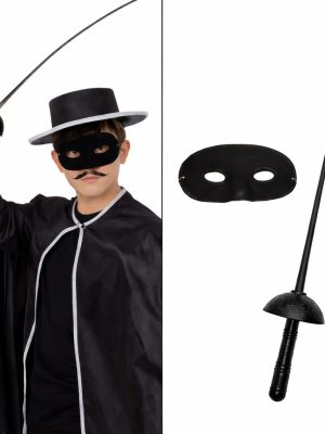 ZOR - RO KOSTÜM PLASTIK AKSESUAR SETI – MASKE VE KILIÇ (67 CM)