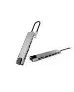 Çok Fonksiyonlu Type C Hub USB HDMI Ethernet Kart Okuyucu - Görsel 3